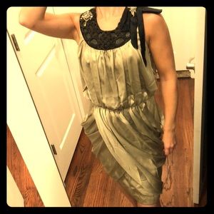 Ali Ro silk draped embellished cocktail dress sz 6